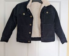 Borg lined cord navy jacket