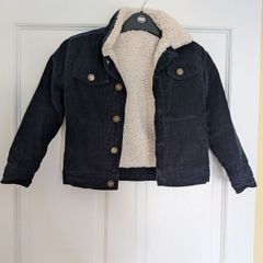 Borg lined cord navy jacket
