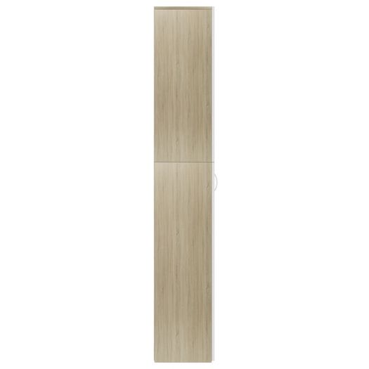 Office Cabinet White and Sonoma Oak 60x32x190 cm Chipboard