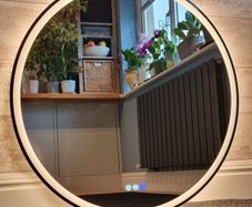 LED Bathroom Mirror Round 80cm Antifog Bluetooth