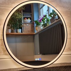 LED Bathroom Mirror Round 80cm Antifog Bluetooth