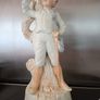 Antique Victorian Bisque Statue Candle Holder "Country Boy" Image 3