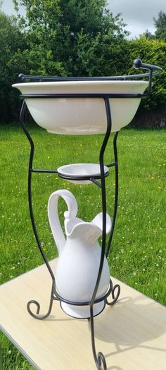 Vintage washbasin on a metal stand