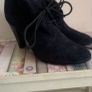 shoe navy suede shoe/boot vintage inspired size 40 Image 2