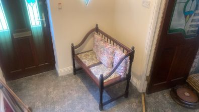victorian mahogany hall bench