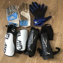 football gloves & shin pads .