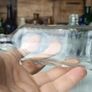 475 - Set of 5 Vintage Clear Glass Cork Screw Top Collectible Decorative Bottles Image 8