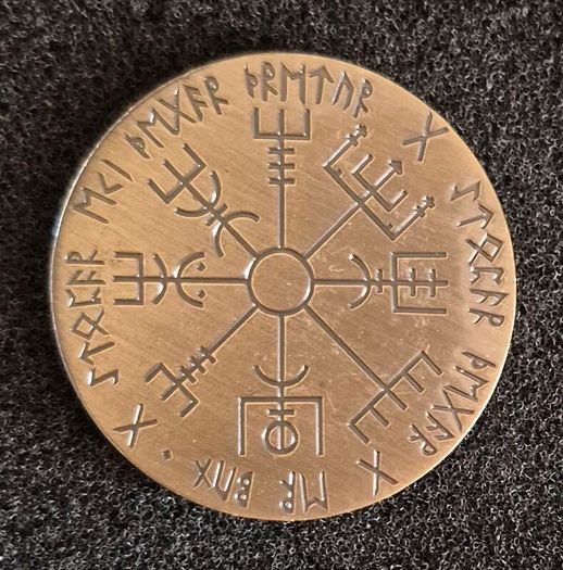 Viking compass commerative coin.