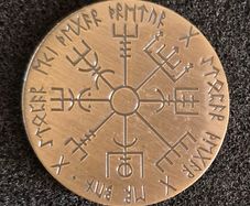 Viking compass commerative coin.