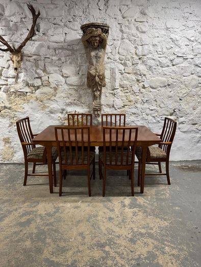 Mid Century Modern Mcintosh T3 Dining Table & 6 Chairs