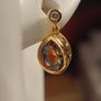 Gold Plated Sterling Silver Nebula Quartz Pear Drop Earrings Image 2