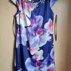 Monsoon silk blend dress UK 14