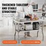 Commercial Worktable Workstation 121.9x61 cm Folding Commercial Prep Table, Heavy-duty Stainless Steel Folding Table with 350.2 kg Load, Kitchen Work Table, Silver Stainless Steel Kitchen Island Image 3