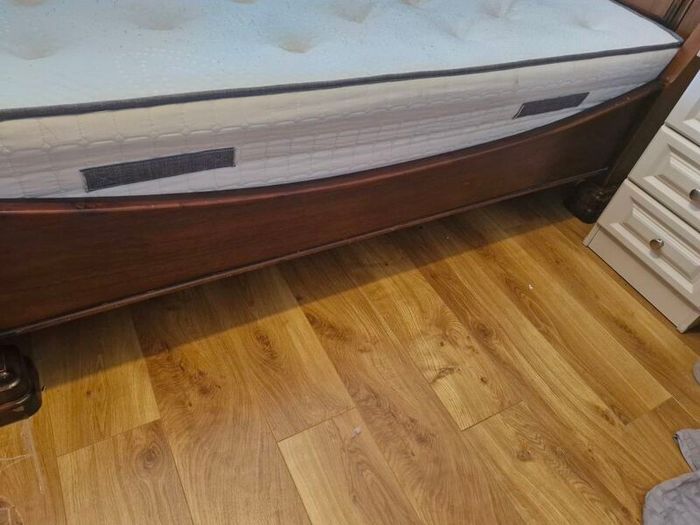 Bed. King size. Oak or cherrywood.  Antique.