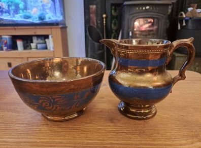 Vintage Lustre Jug & Bowl Set