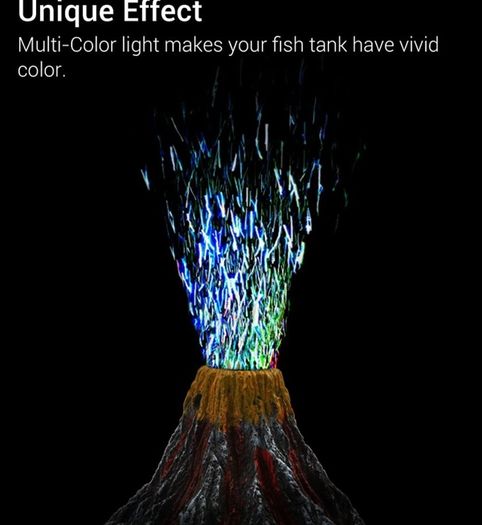 Aquarium Volcano Ornament Kit, Air Bubbler Decorations for Fish Tank, Aquarium Air Bubbler with LED Light (FREE POSTAGE)