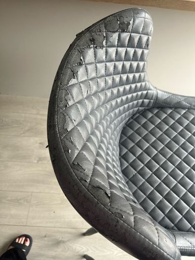 2 PU leather grey bench chair