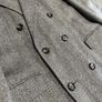 Men's Gray Double-Breasted Herringbone Coat Image 4
