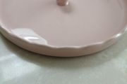 Pink plate with bunny rabbit raised rim