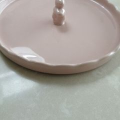 Pink plate with bunny rabbit raised rim
