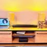 Pair of Velvet Table Lamps with Gold Base Image 4