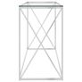 Side Table Silver 140x40x78 cm Stainless Steel and Glass Image 3