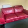 red leather sofa Image 2