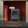 WL46018G Stirling Portable Electric Fire Stove Heater with Realistic LED Flame Effect, Adjustable Thermostat, Overheat Protection, 2000W, Grey Image 5