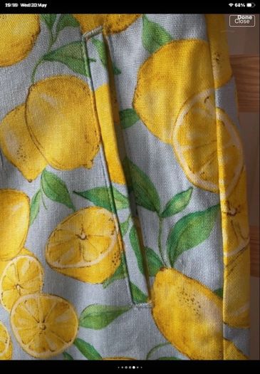 Zara size medium high waisted linen mix. Lemons pattern
