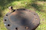 Antique Cast Iron Blind Flange Industrial Salvage