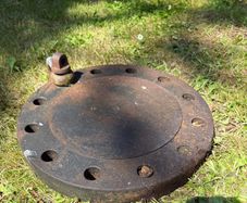 Antique Cast Iron Blind Flange Industrial Salvage
