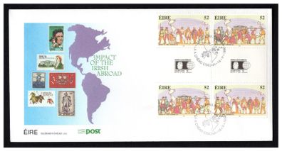 1992 Ireland Immigrants to the Americas Commemorative Stamps Gutter Pair with Stamp Expo 92 logo in the Gutter An Post First Day Cover (FDC)