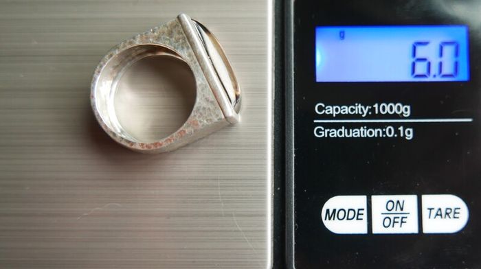 Vintage 925 Sterling Silver Ring with Rectangular Stone