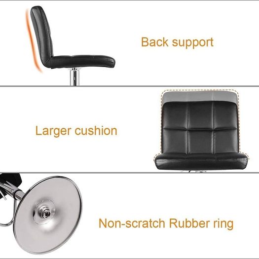 Barstool, Bar Stools Set of 2 PU Leather Swivel Height Adjustable Bar Chairs With Backrest For Breakfast Bar, Counter, Kitchen and Home Barstools