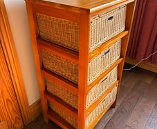 Set of drawers - wood and wicker