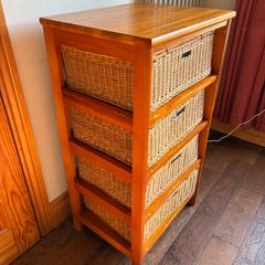 Set of drawers - wood and wicker