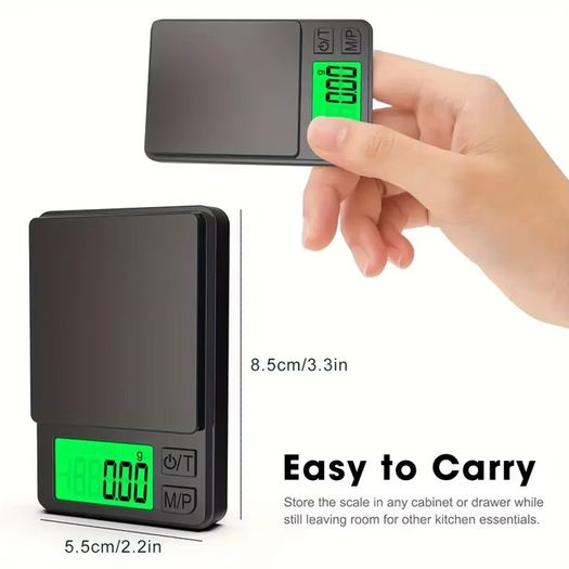 Precision Pocket Scale 1000g X 0.1g - Digital Gram, Food, Jewelry, Ounces Grains Scale with Backlit LCD - Mini Scale for Travel