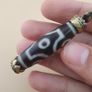 Vintage 6 Eyes Hiamalyan Tibetan Agate Bead Brass Pendant Image 10