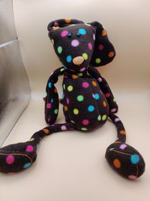 Jellycat Les Animals Le Dog Polka Dot Brown Rare & Retired Unusual Jellycat