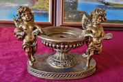 Antique Cherub Gold Effect Ornamental Pedestal Metal Candle Holder Pedestal Stand Made In Spain