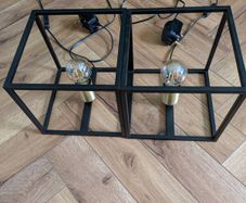 2x Lucide Ruben Black Cube Table Lamps - 22cm
