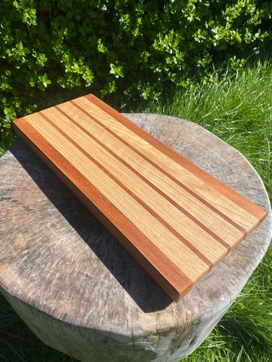 chopping board handmade from oak & mahogany