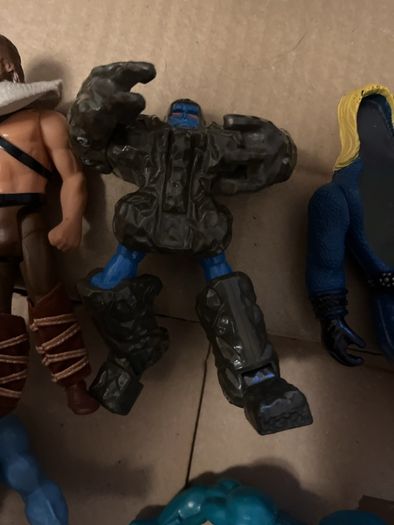 Vintage 80s Action Figure Lot MOTU Skeletor Merman, Rock Lords Granite, Super Naturals Hologram