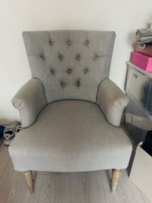 Grey Upholstered Armchair