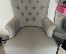 Grey Upholstered Armchair