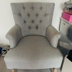 Grey Upholstered Armchair
