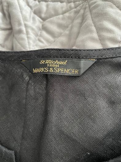 Black Linen St Michael - Marks and Spencer Sleeveless Top - Size 8- New with Tags