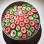 Close Pack Millefiori Paperweight - Red White Green - Complex Canes Possibly Murano Image 3