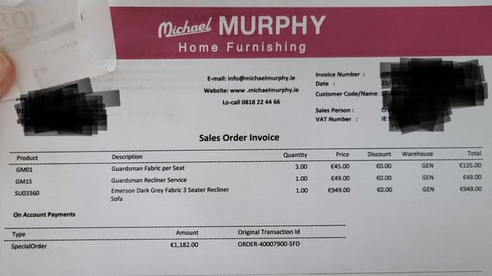 Michael Murphy 3 seater recliner sofa
