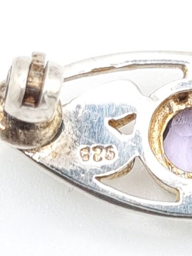 Silver Amethyst Brooch